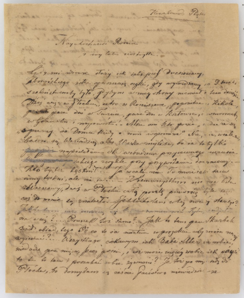List do rodziny z Kowalewa, 6 lipca 1827